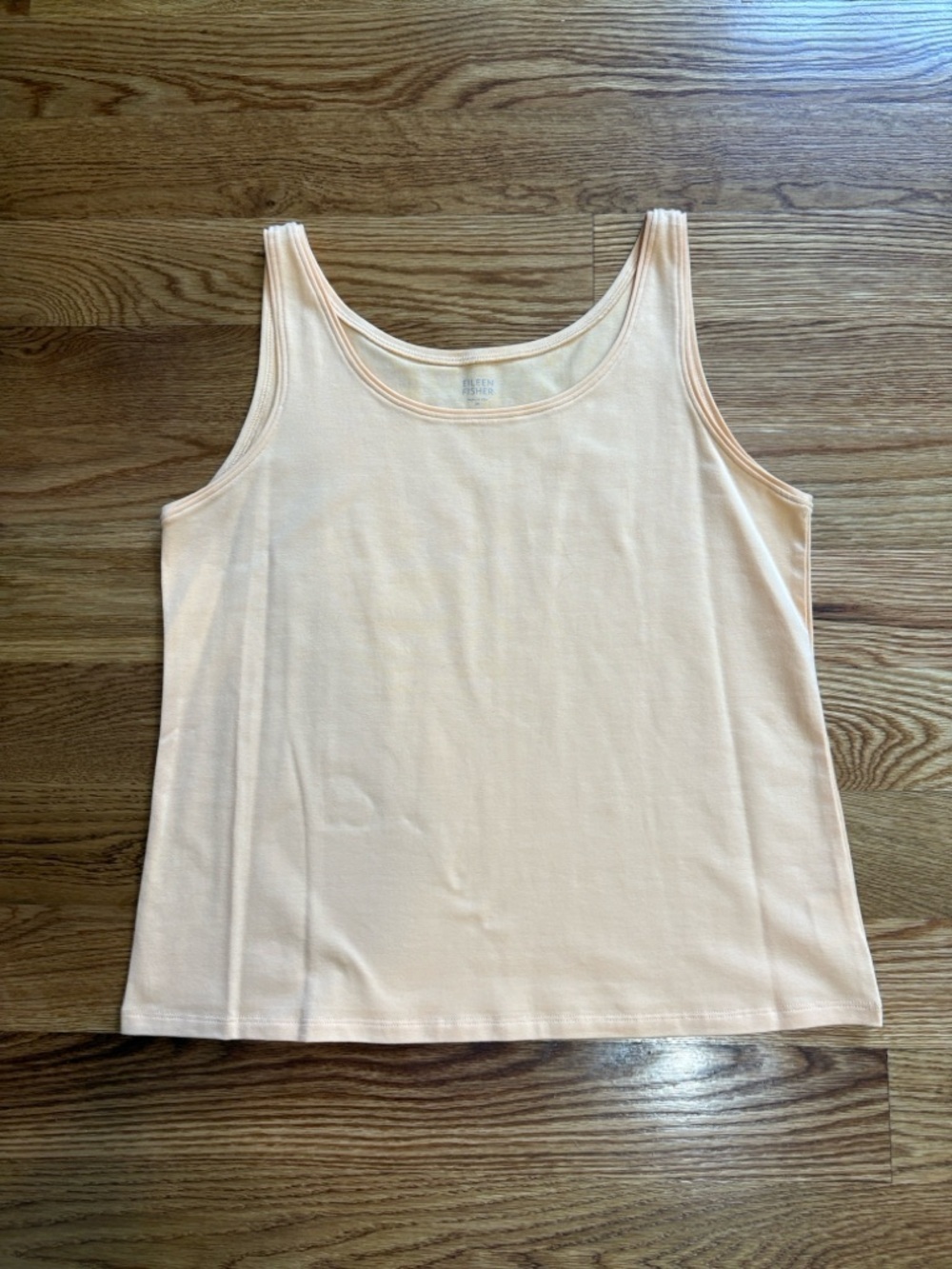 Eileen Fisher organic cotton smooth Peach Scoop Neck Tank stretch NWOT size Med